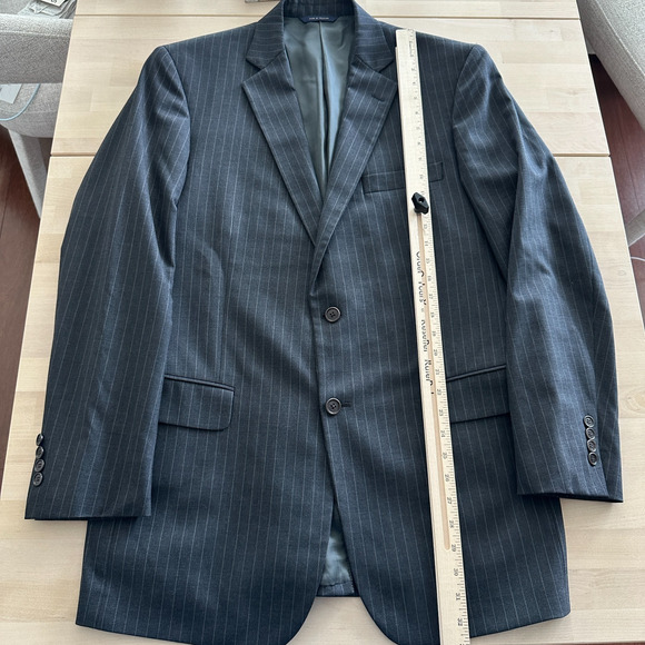 Brooks Brothers Suit Mens 41L Pinstripe Blazer Pants Wool Dapper Gatsby Mob Boss - Picture 14 of 16